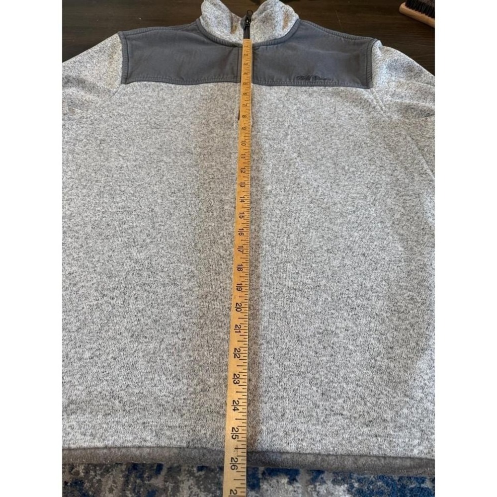Eddie Bauer Mens XL Quarter Zip Fleece Lined Sweater Pullover Marled Oatmeal - Picture 7 of 7